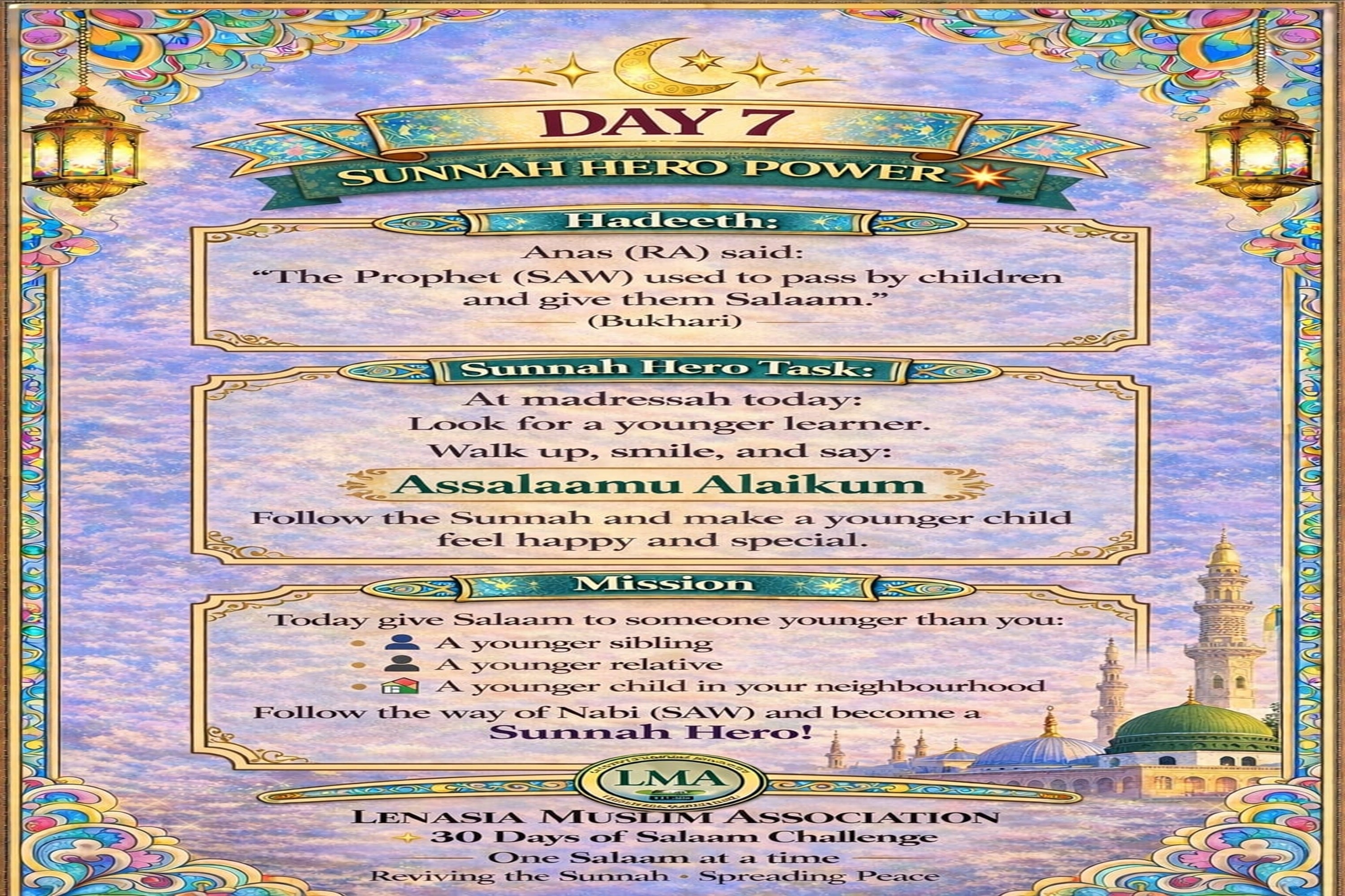 Greeting the young with Salaam